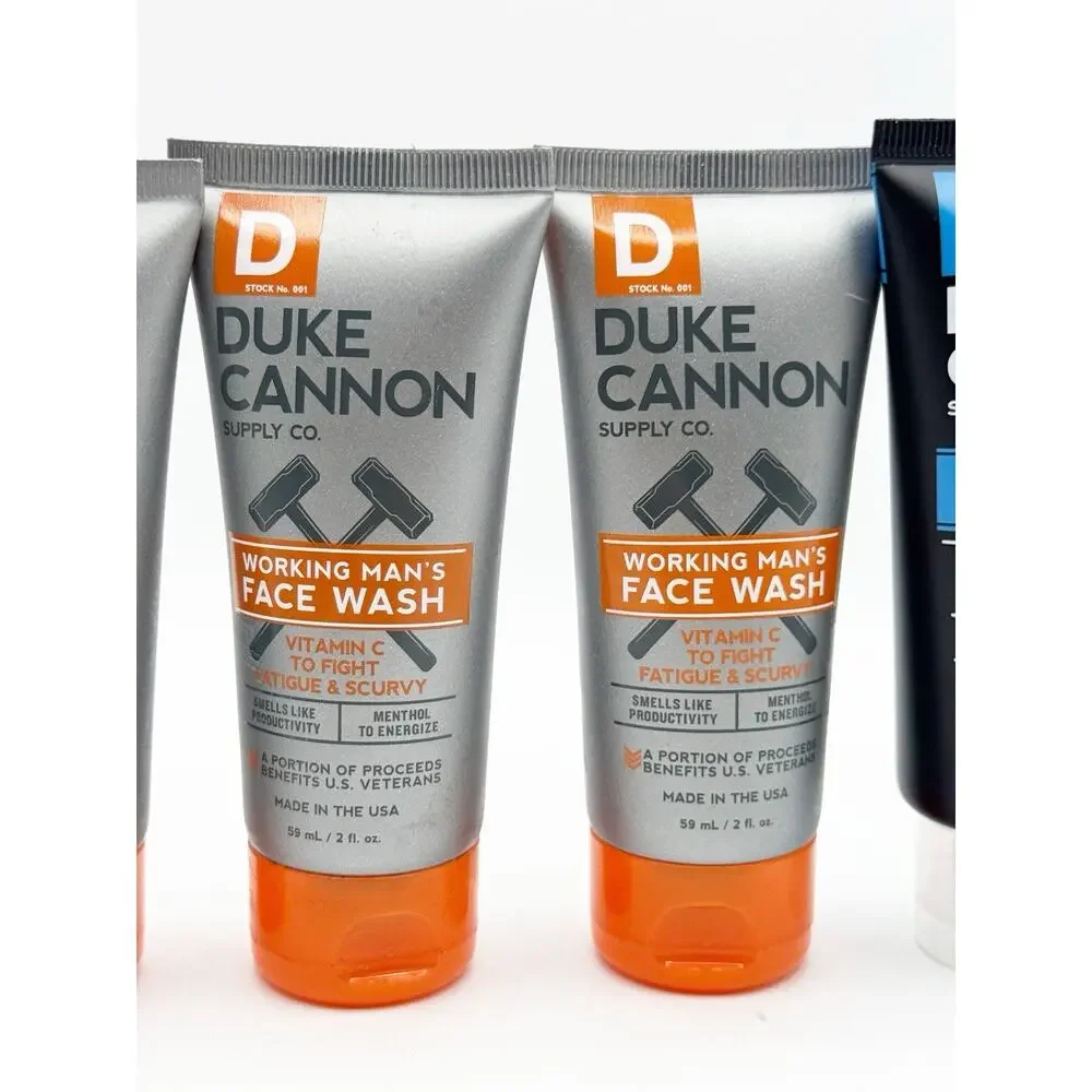 Duke Cannon Lot 5 Working Man's Face Wash & Standard Issue Lotion 2 oz USA New